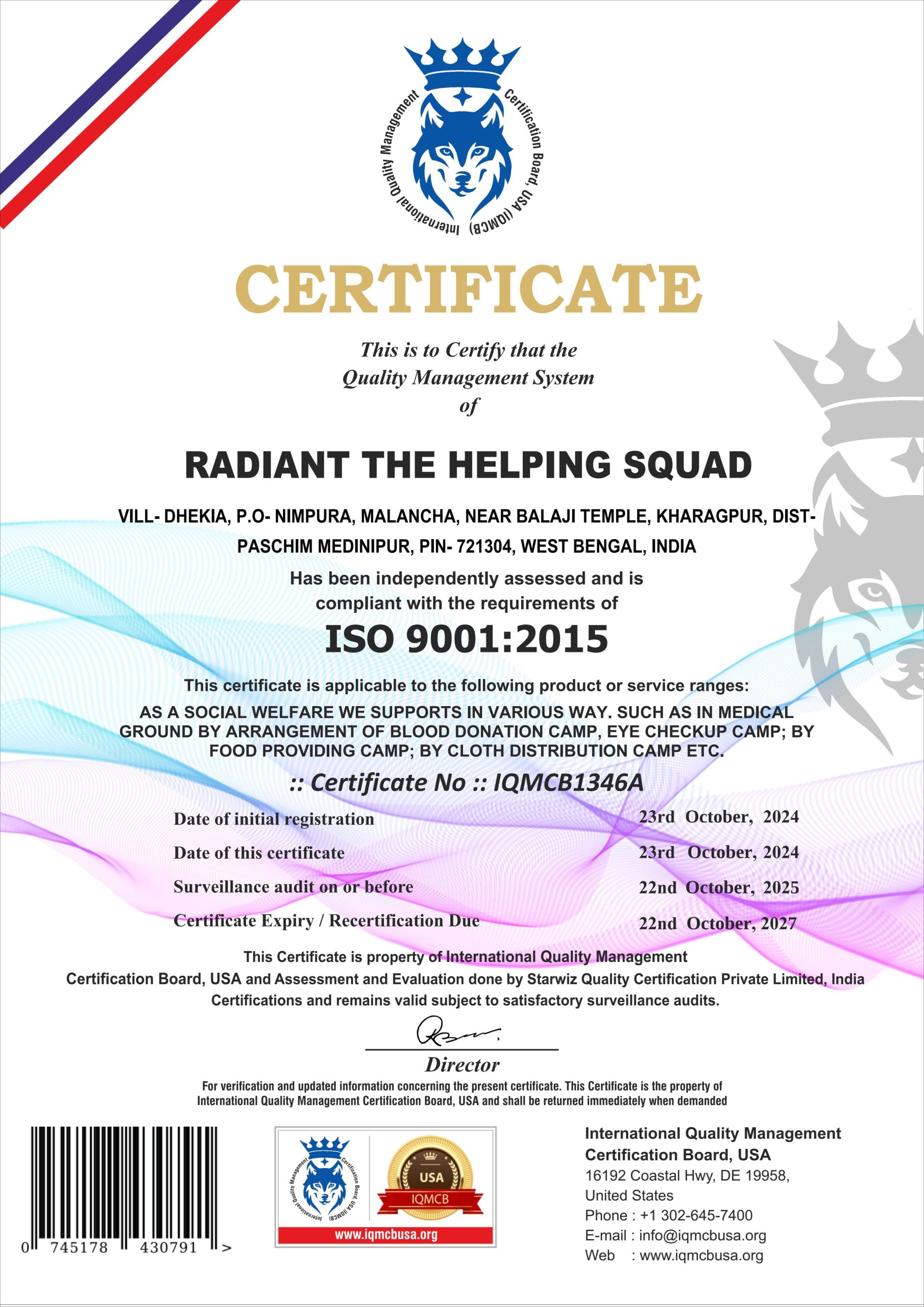 Certificate 1